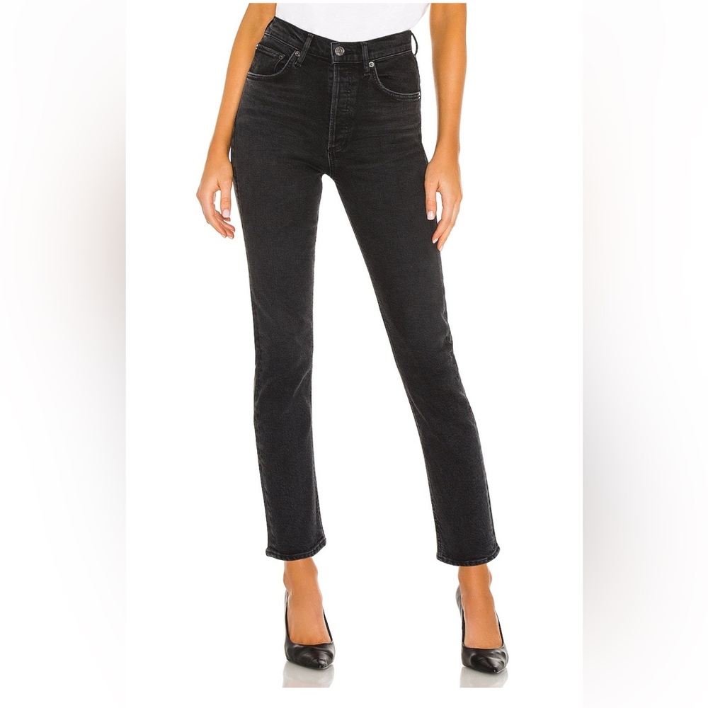 Agolde Riley crop jeans in panoramic color -25